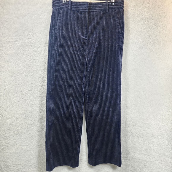 J. Crew Pants - J Crew Navy Wide Wale Corduroy Pants Women 4 Straight Leg Retro Timeless Lined